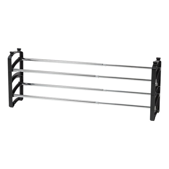 IRIS 2 Tier 10 Pair Slim Extendable and Stackable Metal Shoe Rack