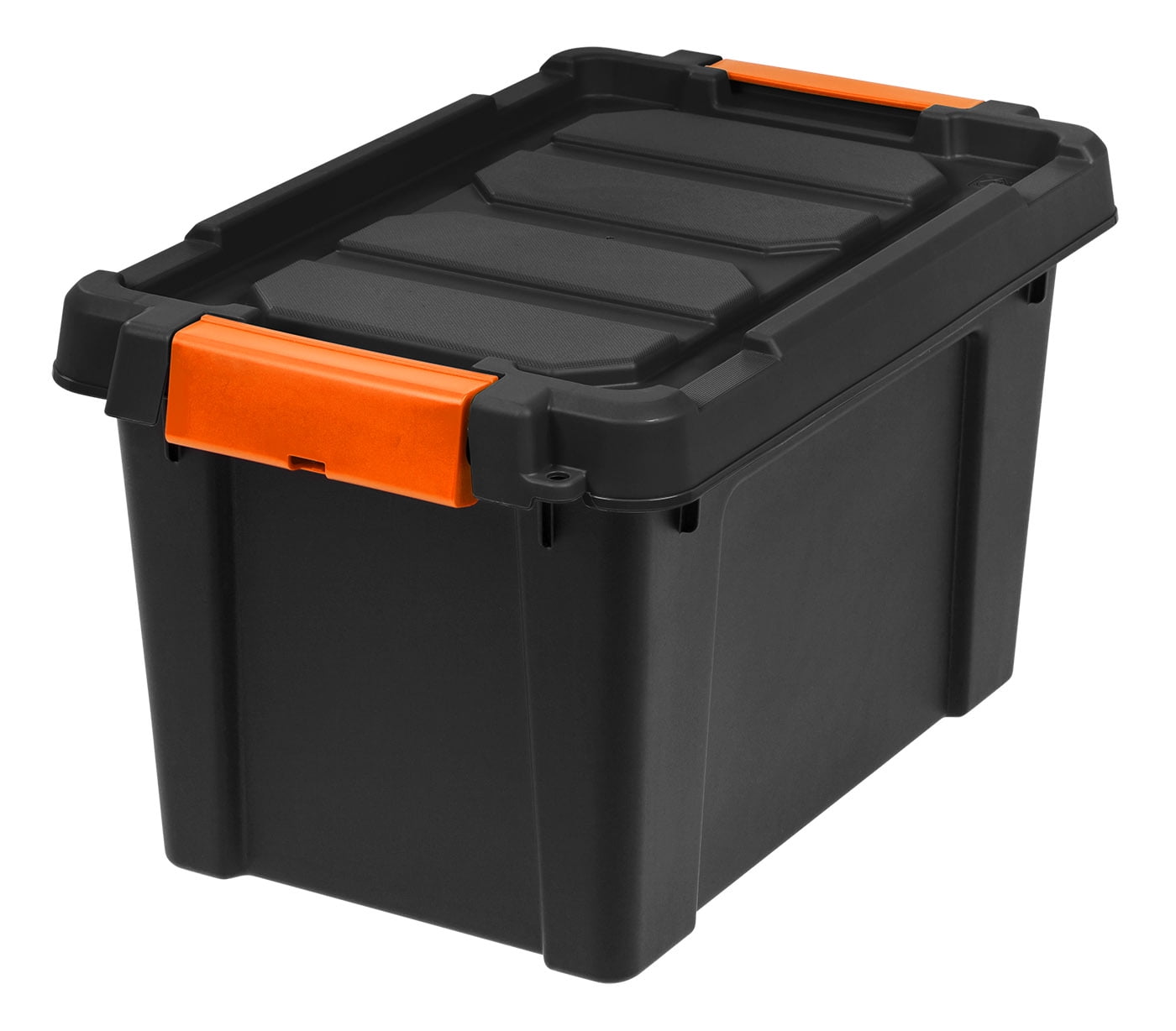 Mainstays 4-pack 14.5 gal / 53L Translucent Plastic Storage Tote Boxes with  Lids, Geo Design 