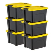 IRIS 20 Qt. Plastic Storage Bins with Lids, Stackable Storage Containers, Totes, 6 Pack