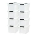 thumbnail image 1 of IRIS USA 20.5 Qt. Plastic Stackable Storage Bin with Latching Lid, Pearl, Home Organizer, 8 Pack, 1 of 9