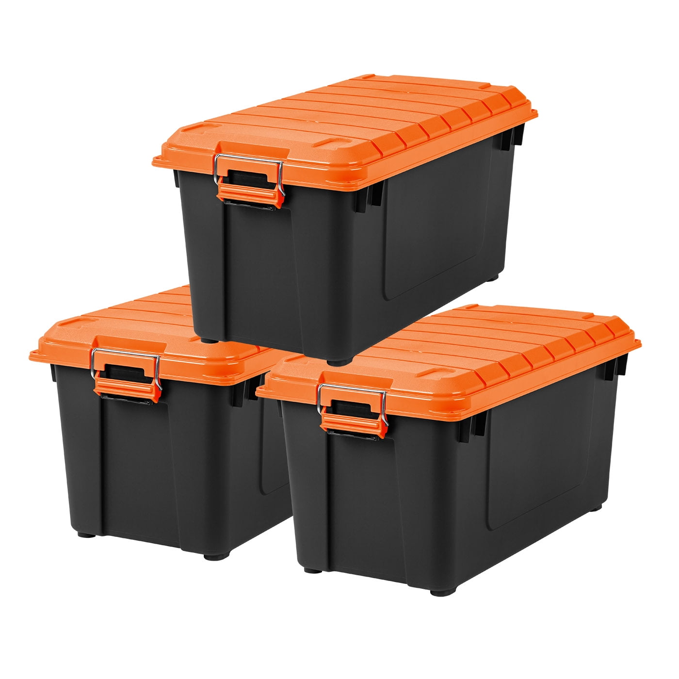 76 Qt. Heavy Duty Plastic Storage Box in Black 500216 - The Home Depot