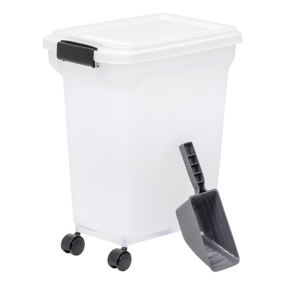 IRIS 22Lbs. Airtight Pet Food Container | Dog & Cat Food Storage Bin with Scoop