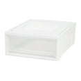 thumbnail image 1 of IRIS 22 Qt Plastic Clear Stackable Shallow Storage Drawers Chest Box, 1 of 9
