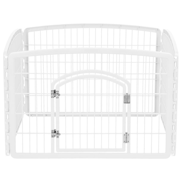 IRIS USA 24'' 4Panel Plastic Exercise Pet Playpen with Door, White