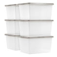 thumbnail image 1 of IRIS 24.5 Qt. Plastic Storage Bins with Lids, Stackable Storage Containers, Totes, 6 Pack, 1 of 7