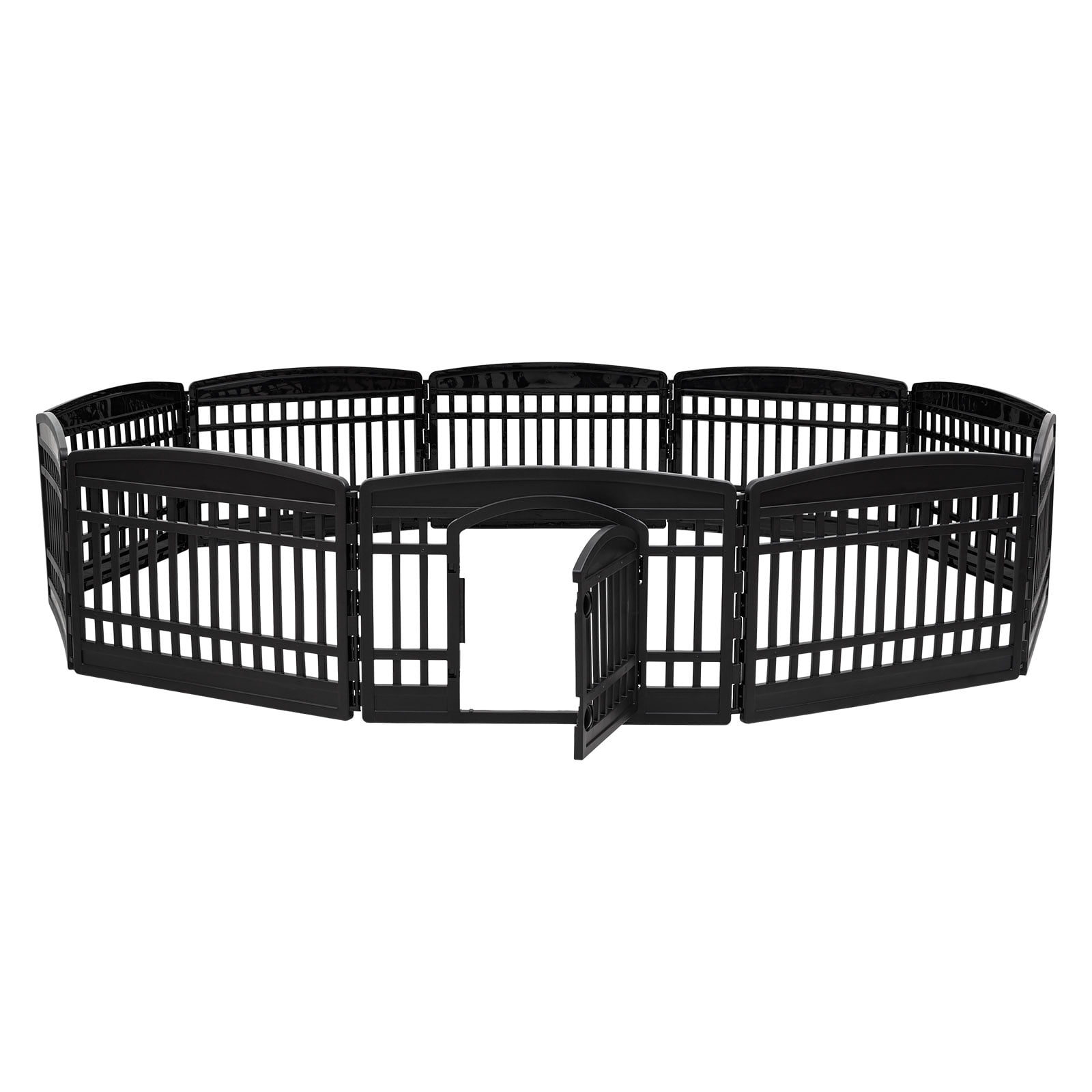 IRIS 24" Exercise 10-Panel Pet Playpen with Door, Small Medium Dogs, Keep Pets Secure, Easy Assembly & Storing