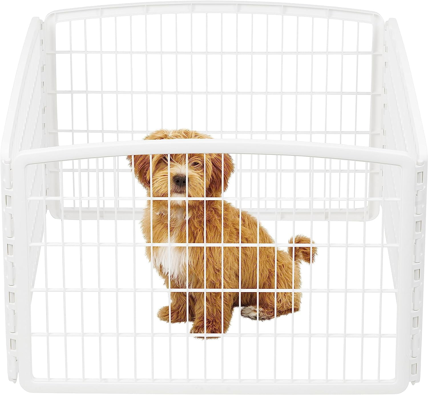 IRIS USA 24" Exercise 4-Panel Pet Playpen, Dog Playpen, Puppy Playpen, Small and Medium Dogs, Keep Pets Secure, Easy Assemble, Rust-Free, White