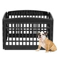 thumbnail image 1 of IRIS USA 24" Exercise 4-Panel Pet Playpen, Dog Playpen for Puppy Small Dogs Keep Pets Secure Easy Assemble Easy Storing Customizable Non-Skid Rubber Feet, Black, 1 of 7