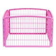 thumbnail image 1 of IRIS USA 24" Exercise 4-Panel Pet Playpen, Puppy Pet Small Medium Dog Pen Keep Pets Secure Easy Assemble Rust-Free Heavy-Duty Molded Plastic Customizable, Pink, 1 of 6