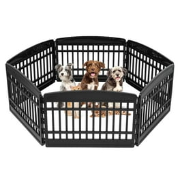 IRIS USA 24 Exercise 4 Panel Pet Playpen Puppy Pet Small Medium Dog Pen Keep Pets Secure Easy Assemble Rust Free Heavy Duty Molded Plastic Customizable Dark Gray Walmart