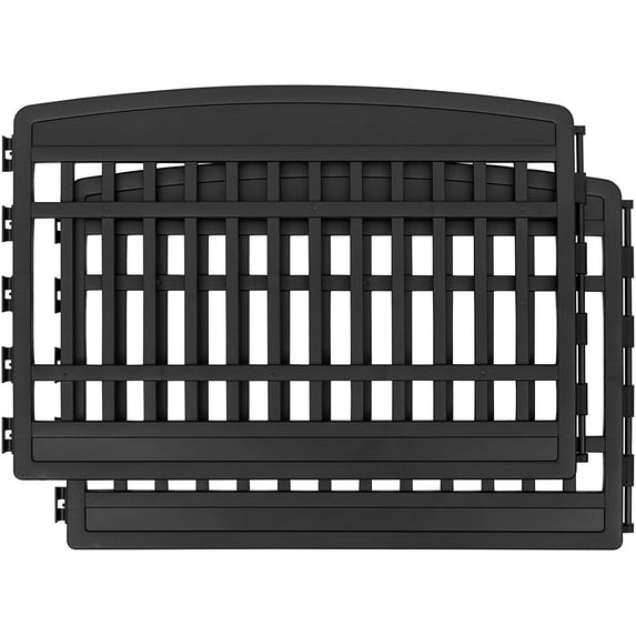 IRIS USA 24'' Pet Playpen 2 Panel Add-On, Dog Playpen, Puppy Small Medium Dogs, Heavy-Duty Molded Plastic, Rust-Free, Customizable, Black