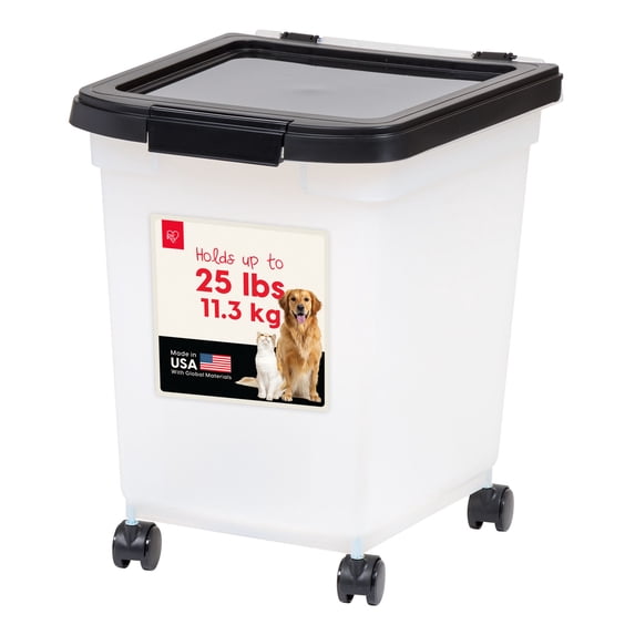 IRIS 25 Lbs. Airtight Pet Food Container | Dog & Cat Food Storage Bin