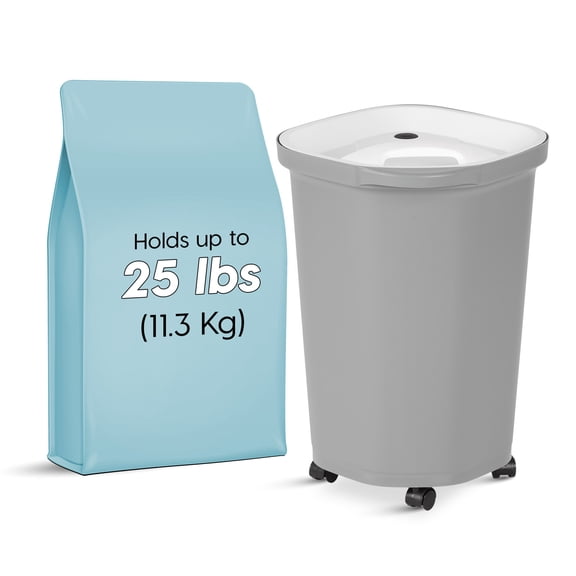 IRIS USA 25 lbs Premium Airtight Dog Food Storage Container, Gray