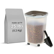 IRIS 25 Lbs Premium Airtight Dog Food Storage Container, Clear Brown