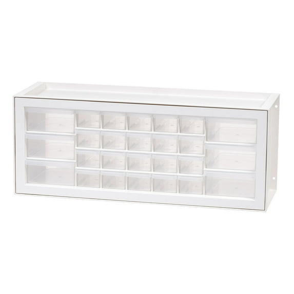 IRIS USA 26 Drawer Stackable Storage Cabinet for Hardware Crafts, White - Small Organizer Utility Chest, Scrapbook Art Hobby Multiple Compartment