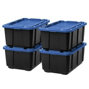 IRIS 27 Gal. Plastic Storage Bins with Lids, Latching Totes, Heavy Duty Containers 4Pk
