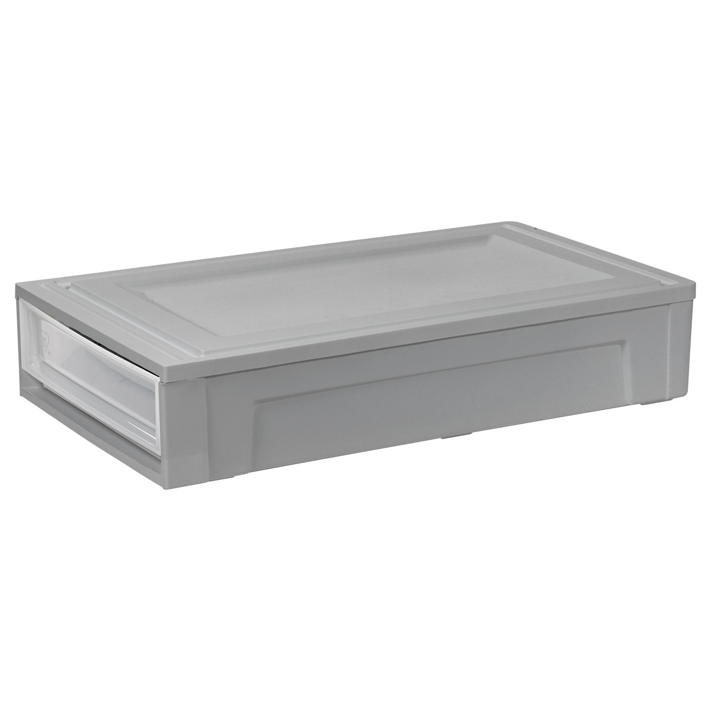 IRIS USA 27 Qt. (7 Gal.) Under Bed Plastic Storage Box with Pullout Drawer, Gray