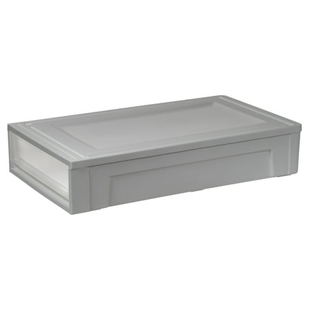 IRIS 27.5 Qt Under Bed Storage Containers, Plastic Storage Drawer, Gray Chest