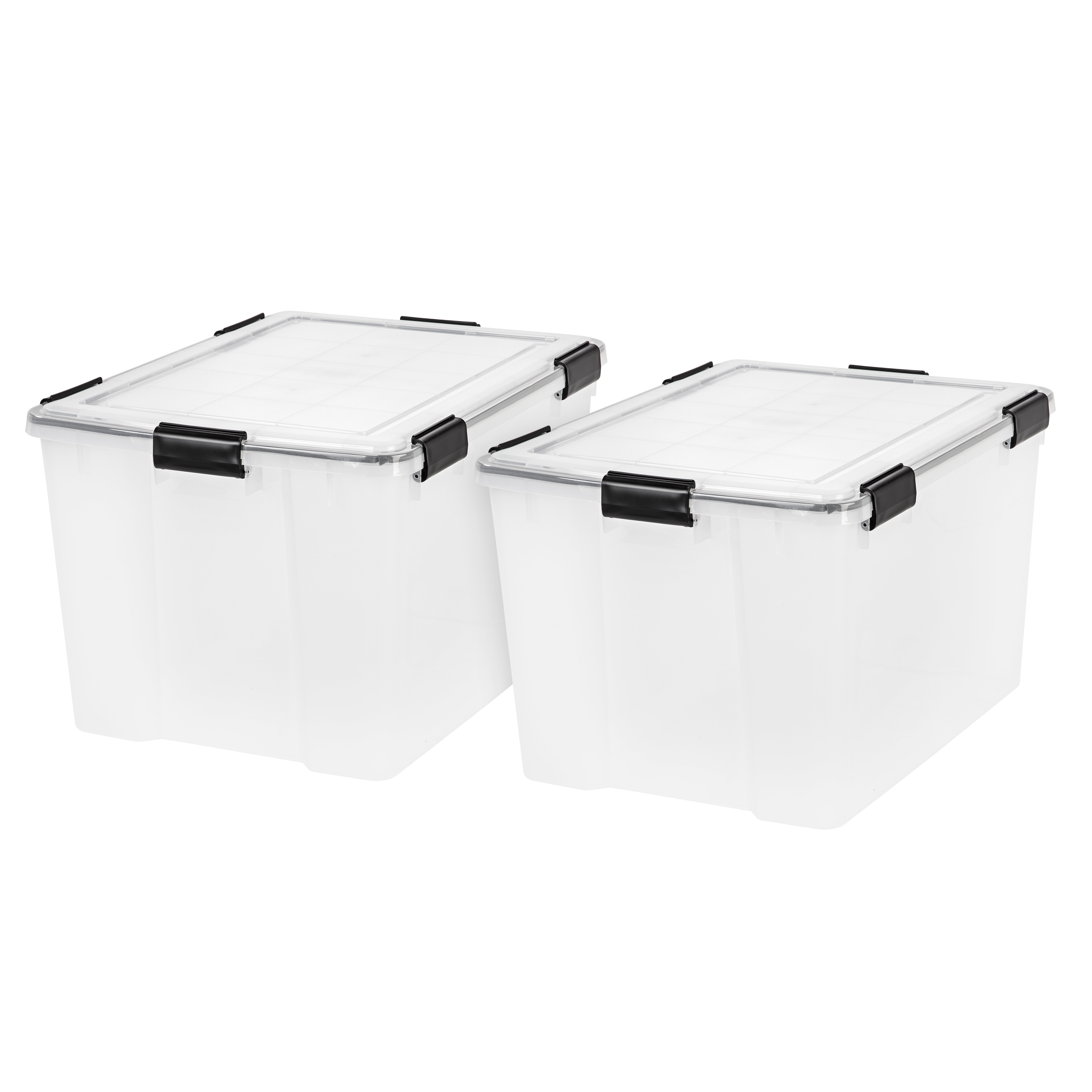 IRIS USA 2Pack 74qt WEATHERPRO Airtight Plastic Storage Bin with Lid and  Seal and Secure Latching Buckles 