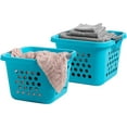 thumbnail image 1 of IRIS USA 2Pack Plastic Medium Square Clothes Laundry Basket, Teal, 1 of 7