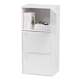 thumbnail image 1 of IRIS USA 3 Door Small Bookshelf Bookcase Cabinet with doors, White, 1 of 7