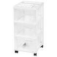 IRIS USA 3-Drawer Storage Cart with Organizer Top with Wheels, Plastic, White - image 1 of 8