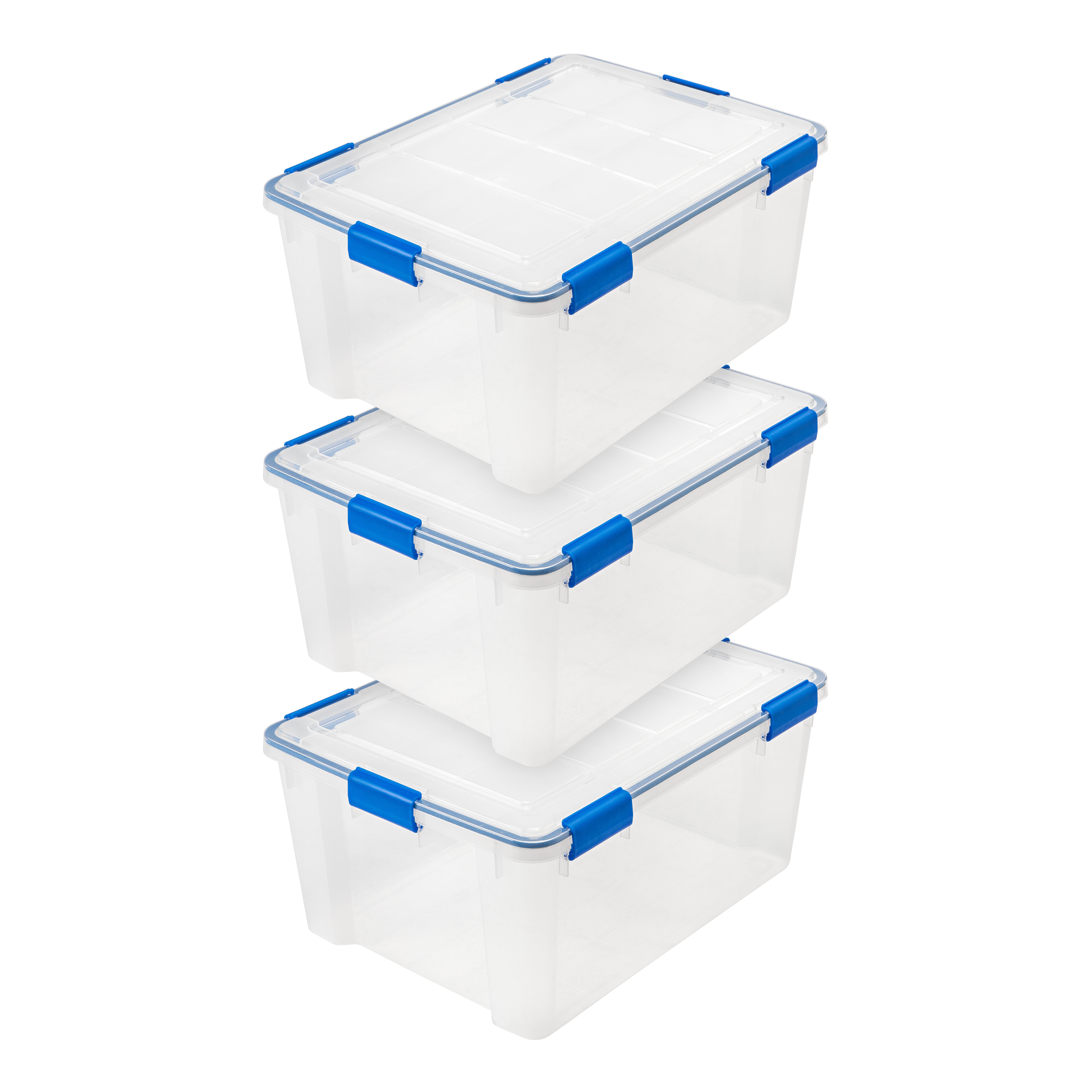 144622 MPM 4 Packs Transparent Plastic Bins Storage Box, Deep