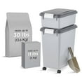 thumbnail image 1 of IRIS 3 Piece 41 Lbs/45 Qt Airtight Pet Food Storage Container Combo with Scoops, Gray, 1 of 6
