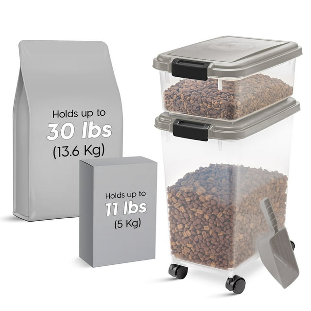IRIS USA 3Piece 41 Lbs/45 Qt WeatherPro Airtight Pet Food Storage
