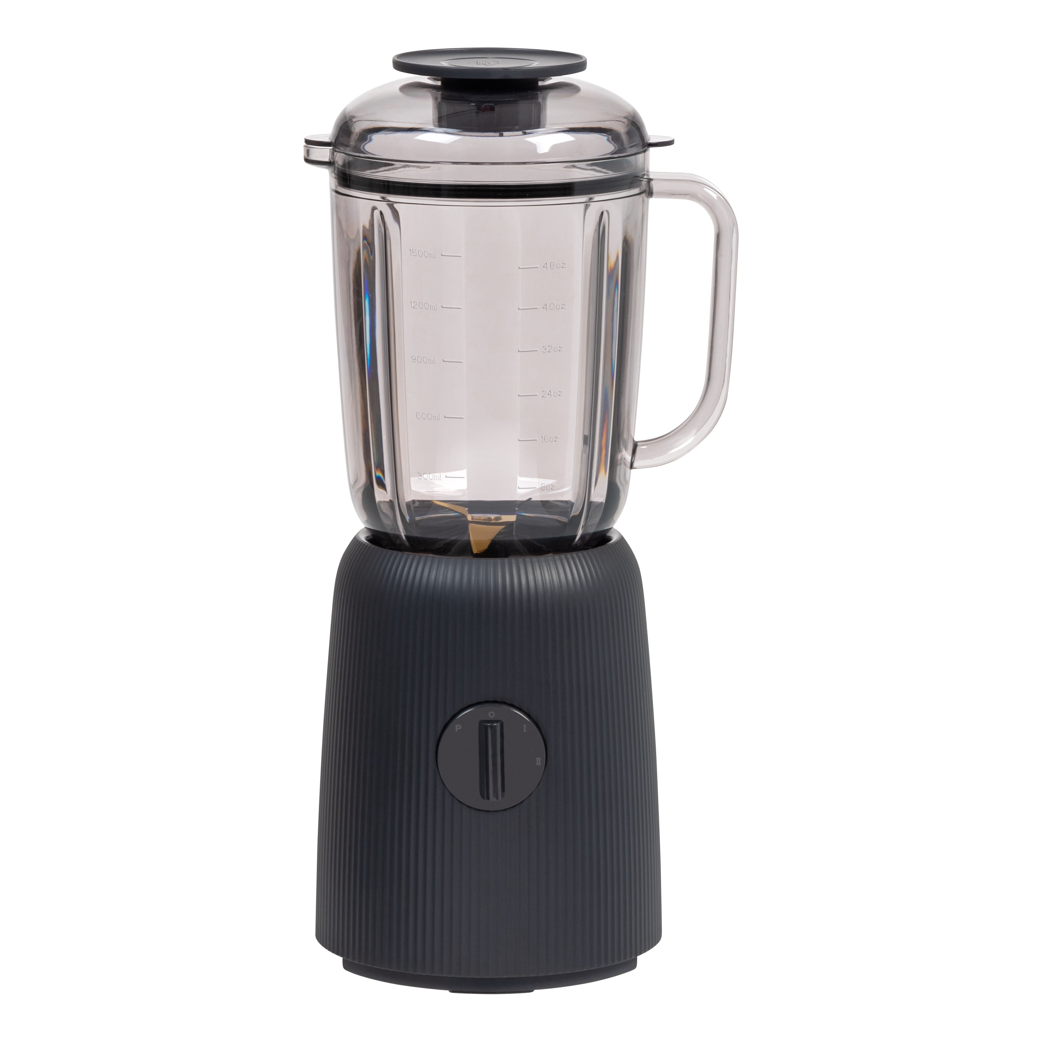 IRIS USA 3-Speed High-Power Professional-grade Countertop & Kitchen Blender - 50 oz Tritan Jar, Titanium-Coated Stainless Steel -Blades, Charcoal Black -for Smoothies, Frozen Drinks, Protein Shakes