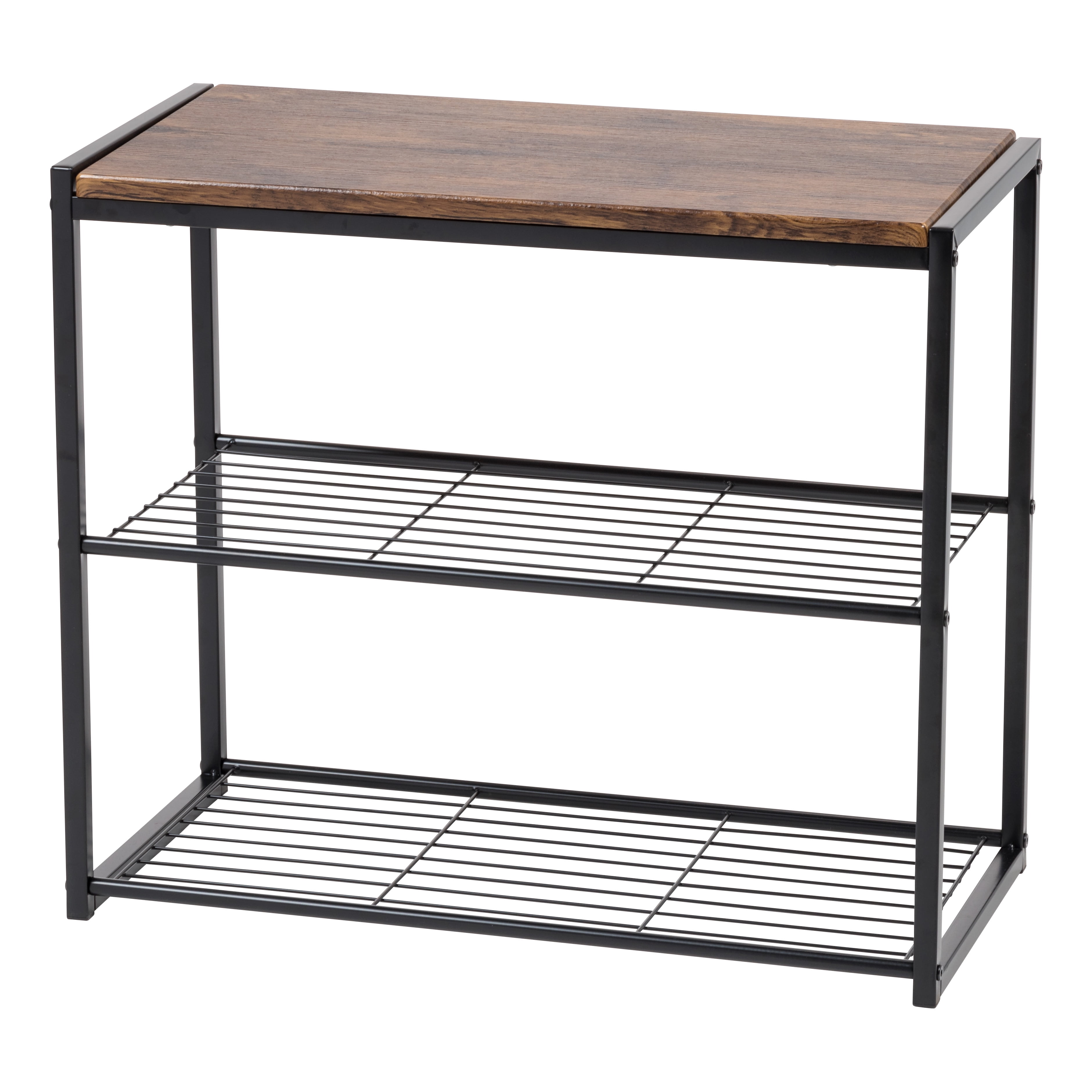 IRIS 3 Tier Shoe Bench for Entryway, 6 Pairs Shoe Organizer for Closet, Stackable Shoe Storage Organizer