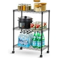 thumbnail image 1 of IRIS USA 3-Tier Steel Storage Rack with Removable Casters, Rolling Adjustable with Metal Shelf Cart, Silver, 1 of 7