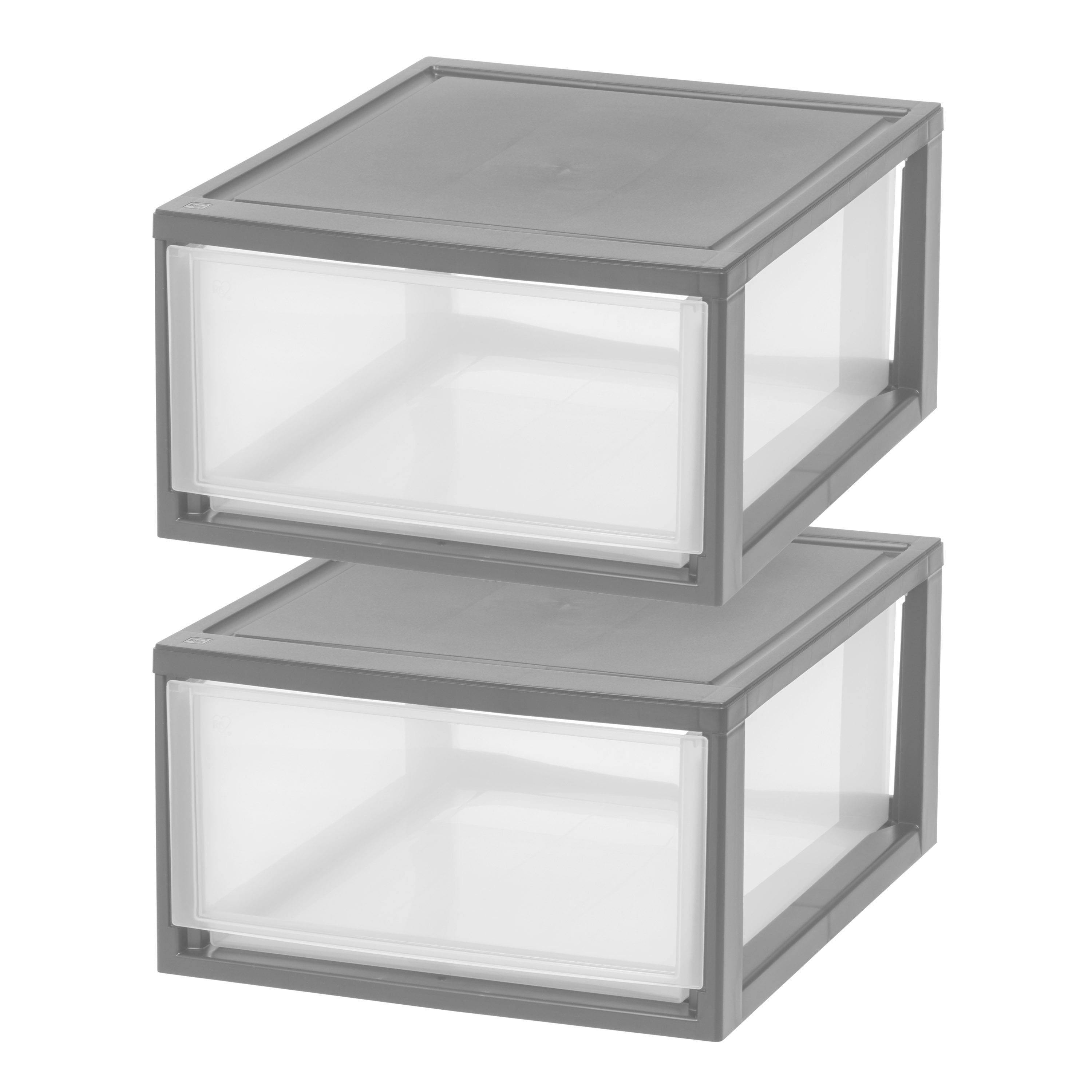 Iris 13.8 qt. Medium Organizer Storage Basket, Gray, Gray/Gray