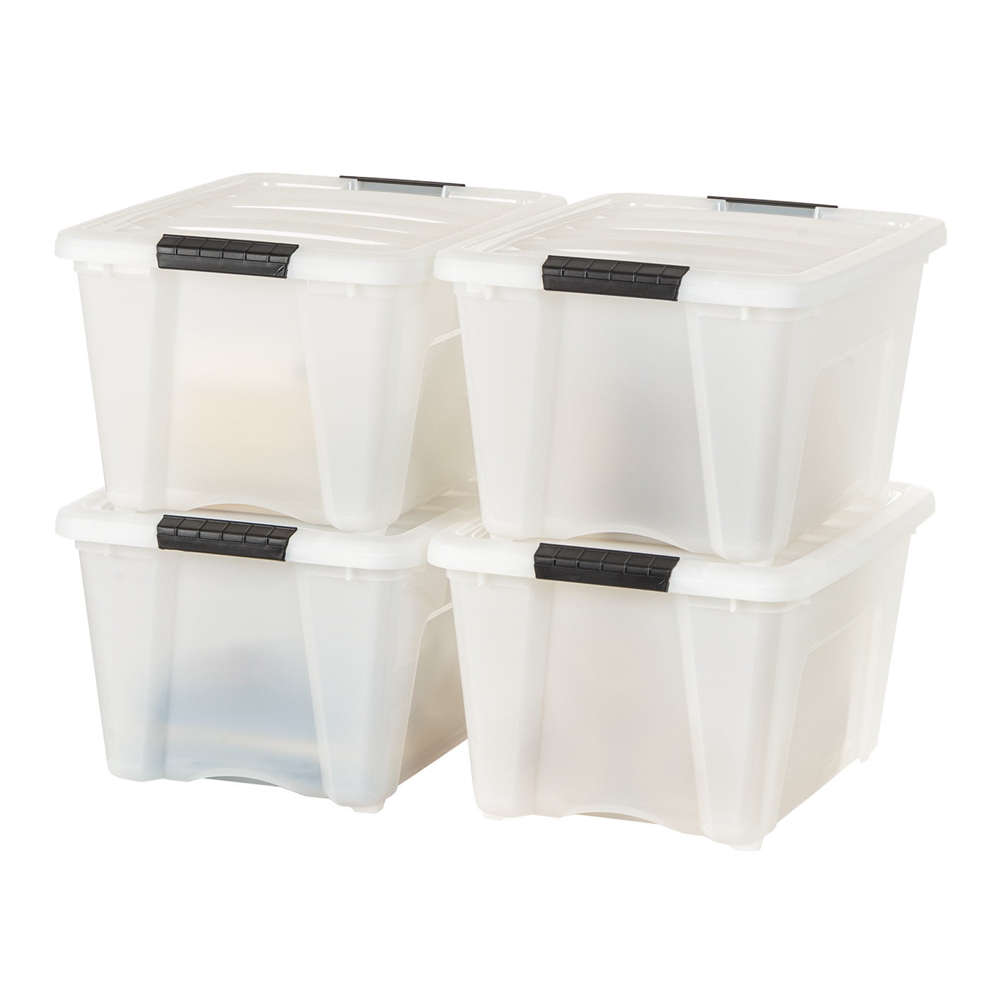 Iris USA 32 qt. Plastic Storage Bin with Latching Buckles - Natural, Clear, One Size