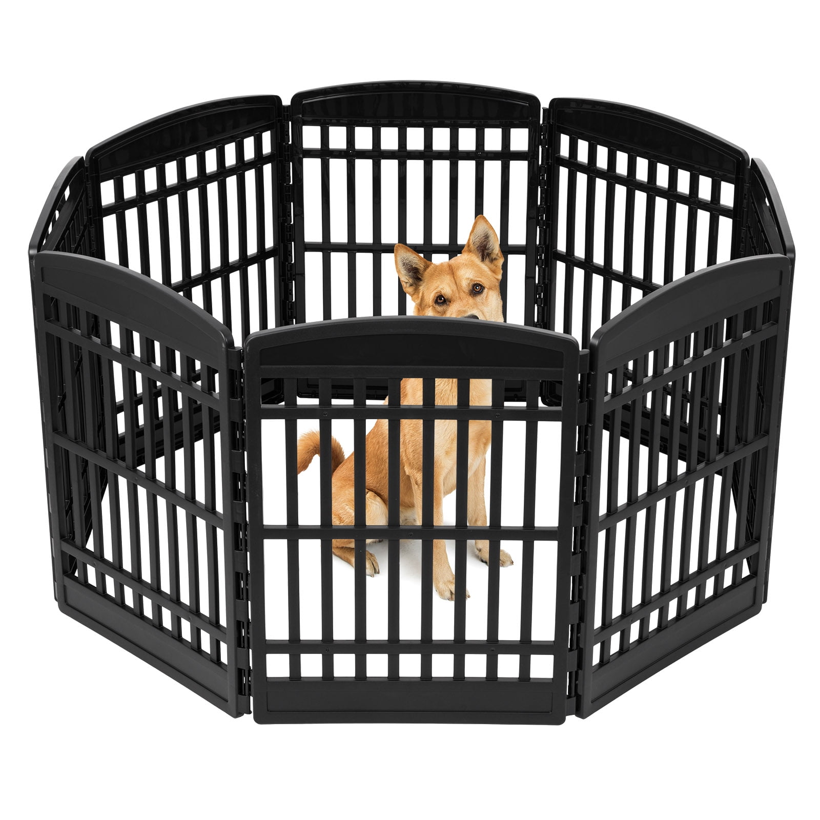 Black Plastic 34"H 8-Panel Pet Playpen