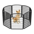 thumbnail image 1 of IRIS USA 34" Exercise 8-Panel Pet Playpen, for Small Medium Large Dogs, Keep Pets Secure, Easy Assemble, Rust-Free, Heavy-Duty Molded Plastic, Customizable, Black, 1 of 4