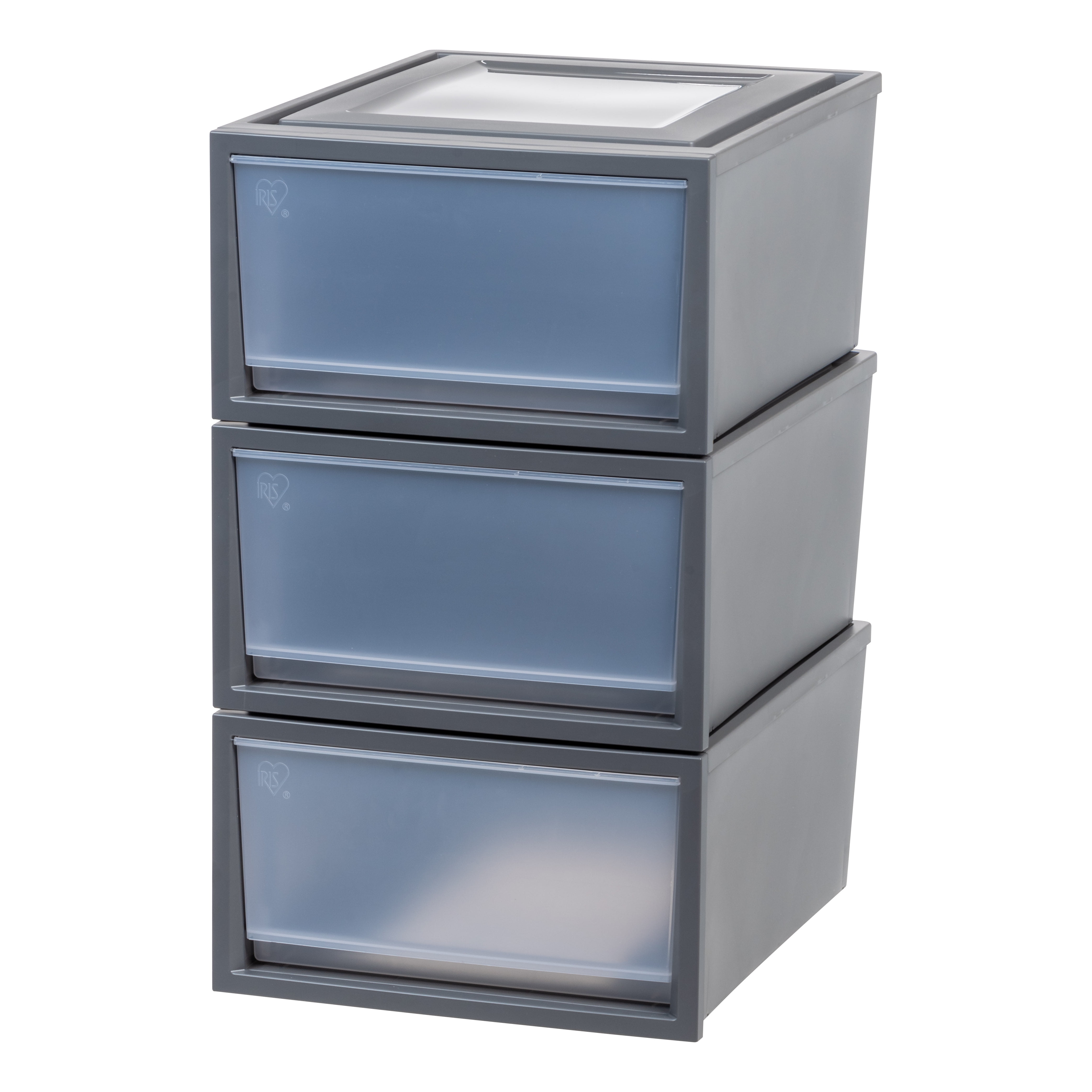 IRIS USA Stackable Storage Drawer, Gray, 5 Pack - Walmart.com  Plastic  storage drawers, Stackable storage bins, Plastic drawers