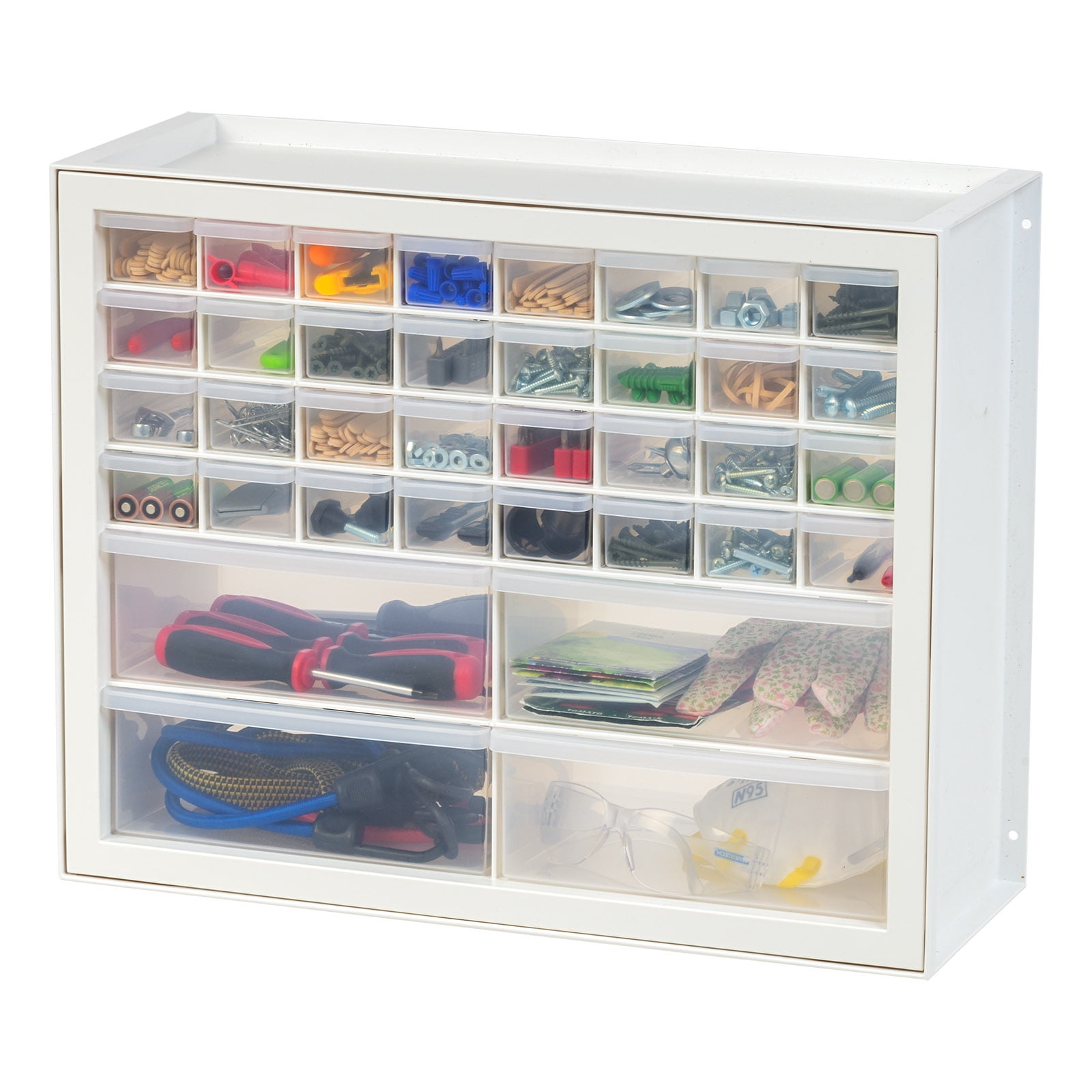 IRIS USA 36 Drawer Stackable Storage Cabinet for Hardware Parts Crafts and Toys, White