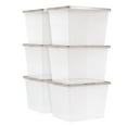thumbnail image 1 of IRIS 36 Qt. Plastic Storage Bins with Lids, Stackable Storage Containers, Totes, 6 Pack, 1 of 8