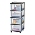 thumbnail image 1 of IRIS 4-Drawer Narrow Plastic Storage Drawer Cart, Black, 1 of 6