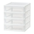 IRIS USA 4 Drawer Plastic Desktop Organizer Unit, White