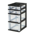 thumbnail image 1 of IRIS USA 4 Drawer Rolling Storage Cart with Organizer Top, Black, 1 of 9