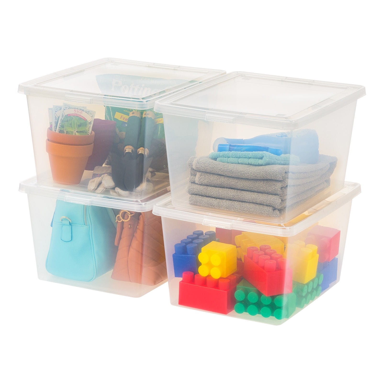 OEMVALATY Plastic Storage Bins,84 qt. Toy Storage Box and Organizer,Clear Storage Bins for Closet,Plastic Totes with Lids for Storage