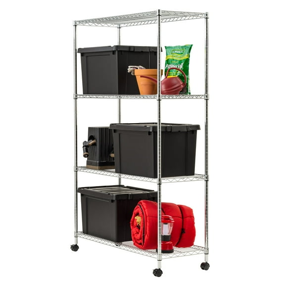 IRIS USA 4 Tier Heavy Duty Garage Steel Wire Storage Shelving