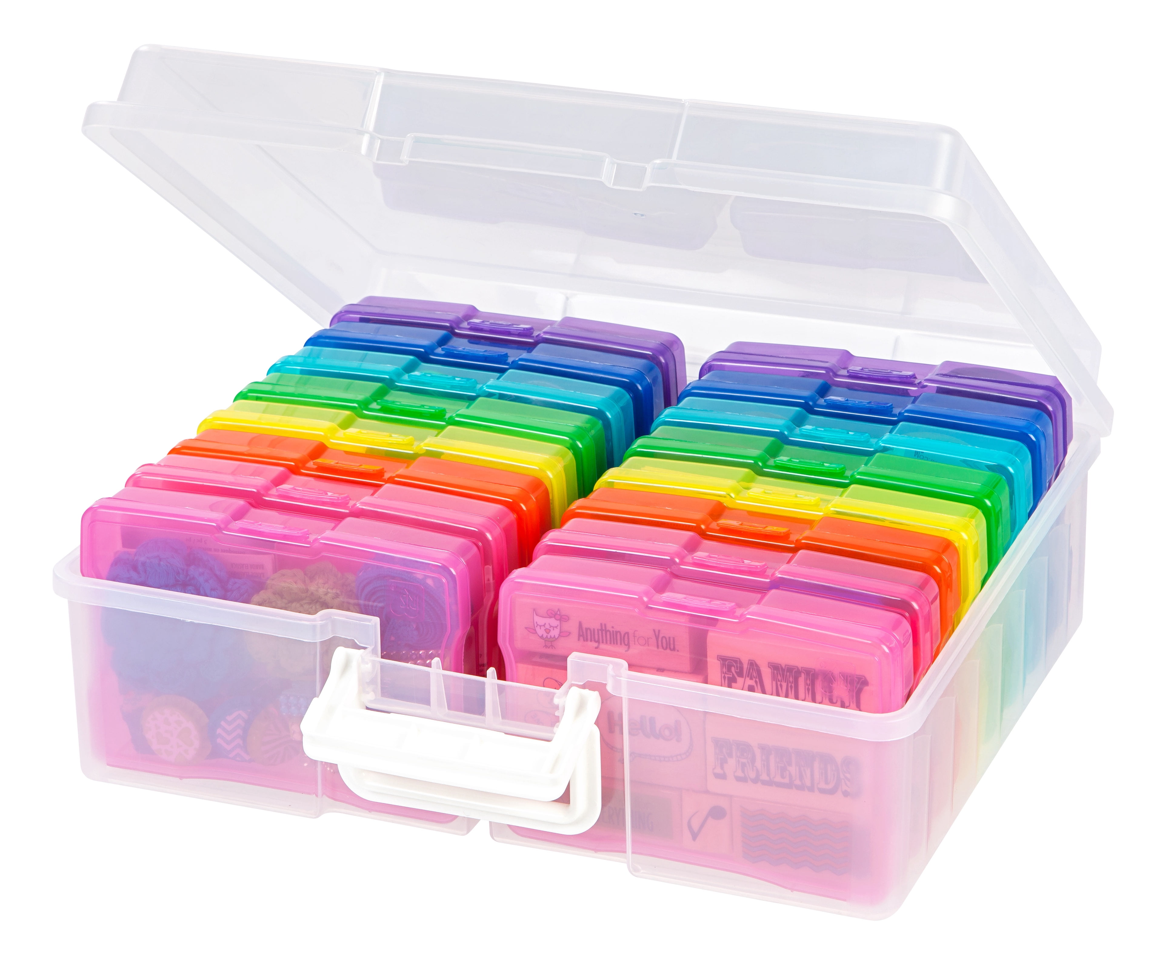 IRIS Extra Large 4" x 6" Photo Keeper with 16 cases, Rainbow/Clear