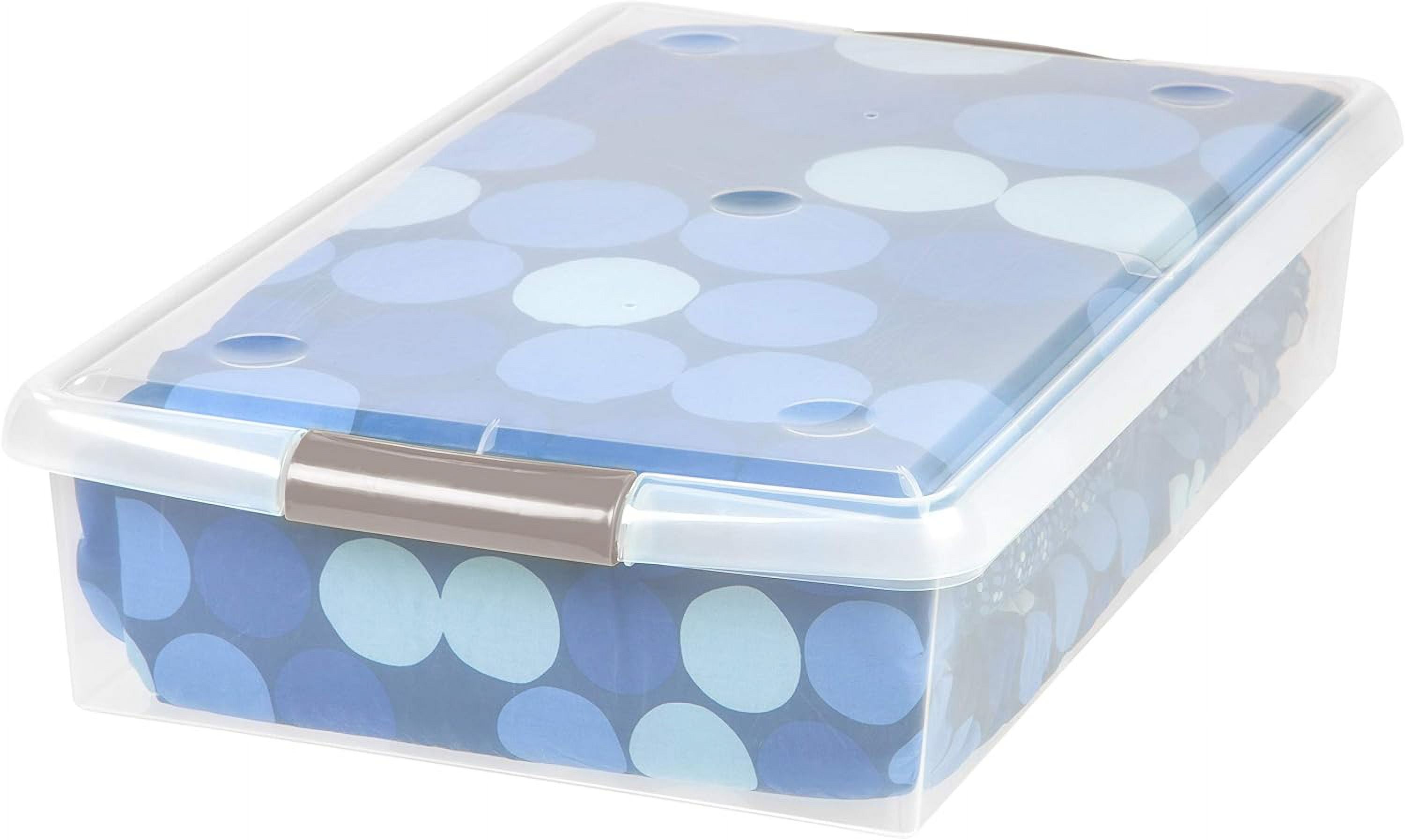 ClearView 40 Qt Kids' Collapsible Underbed Plastic Organizer with Tan Buckles