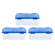 IRIS 41 Qt Airtight Plastic Storage Bin with Lid and Seal and Secure Latching Buckles, 3Pk