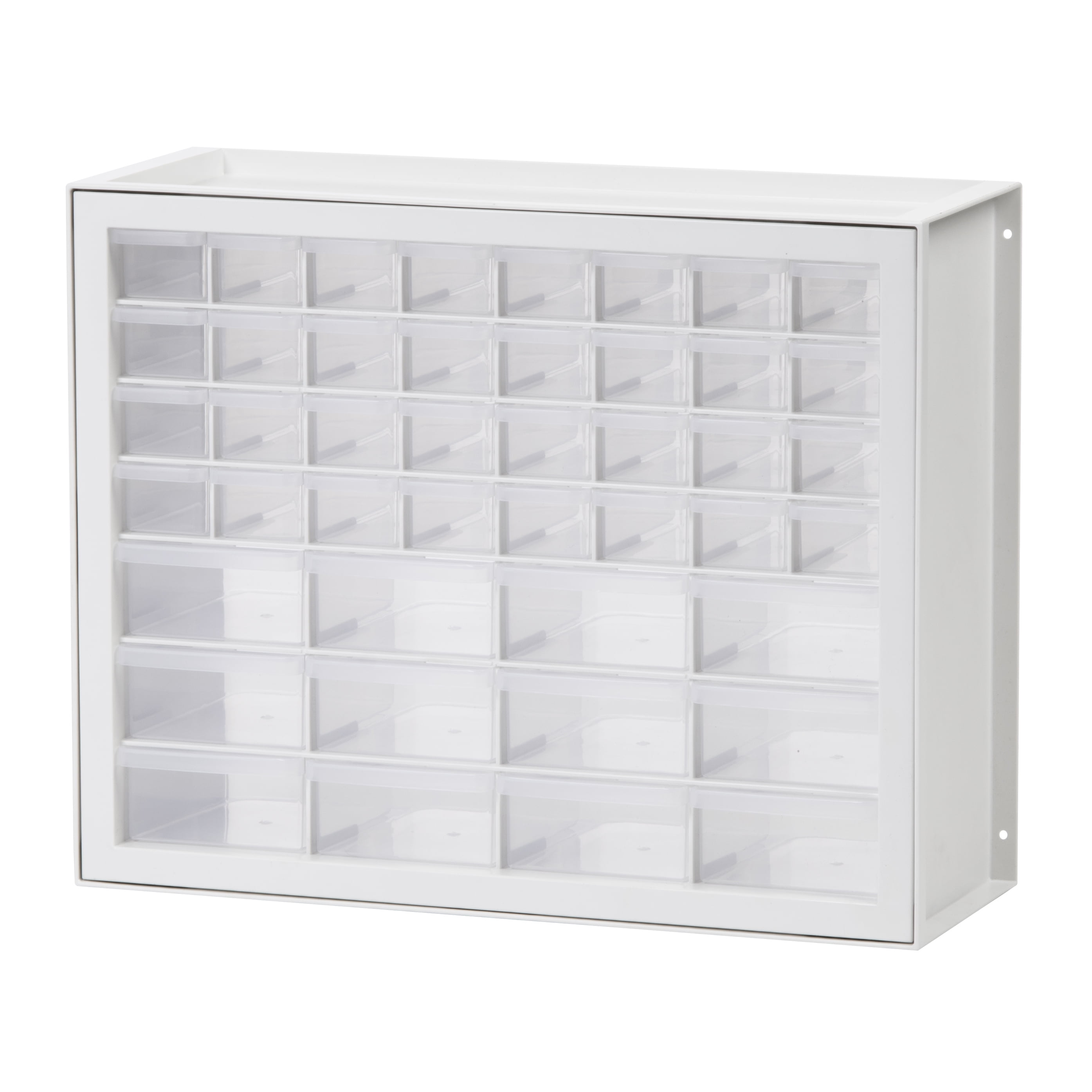 Compact White Stackable 44-Drawer Organizer Cabinet