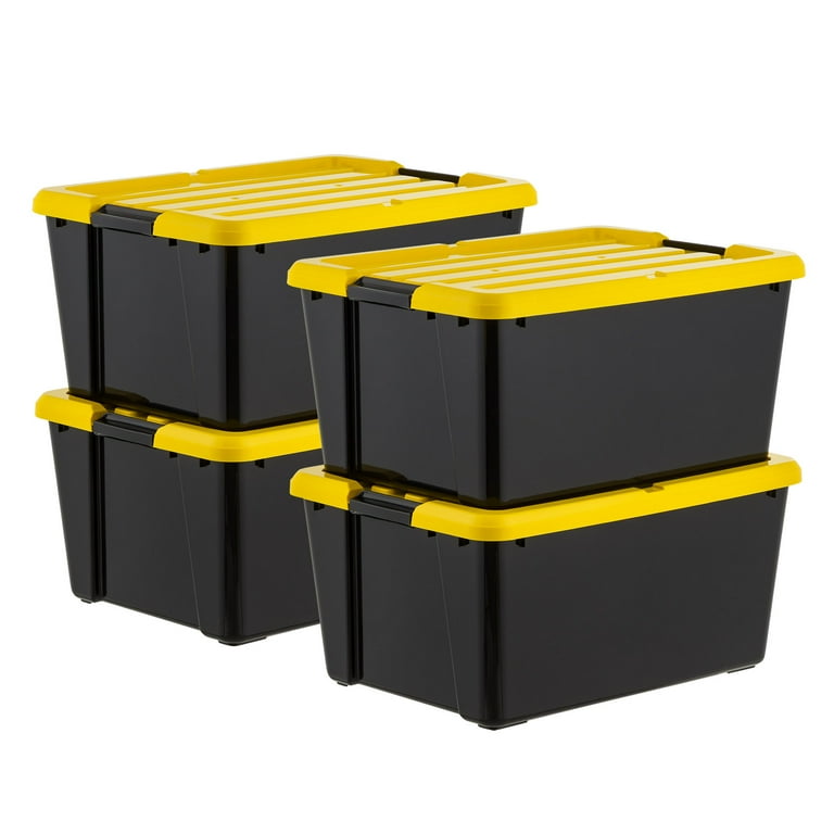 IRIS 45 Plastic Storage Bins with Lids, Stackable Storage