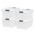 thumbnail image 1 of IRIS 45 Qt Plastic Storage Bins with Lids, Stackable Storage Containers, Totes, 4Pk, 1 of 10